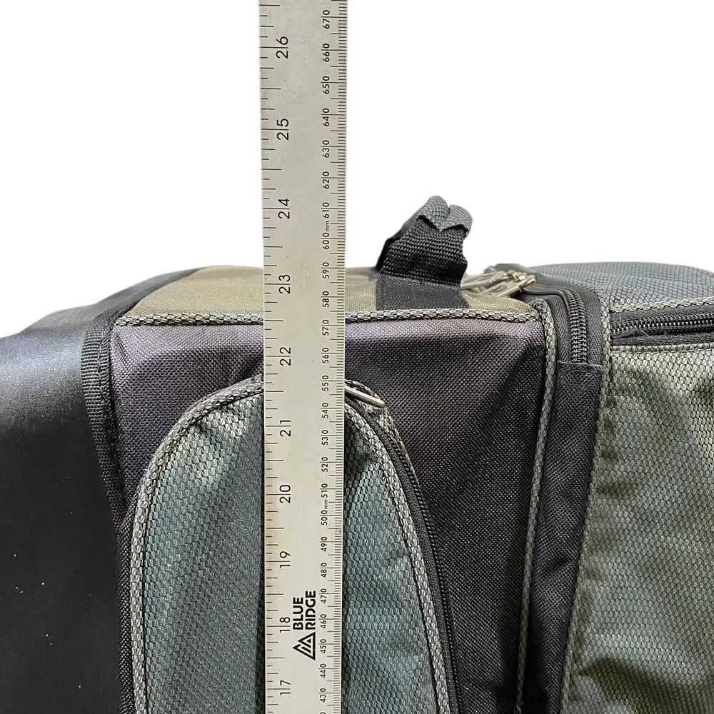 Brunswick Flash X Triple Roller Bowling Bag Grey Green 3 Ball Wheel Pull Handle